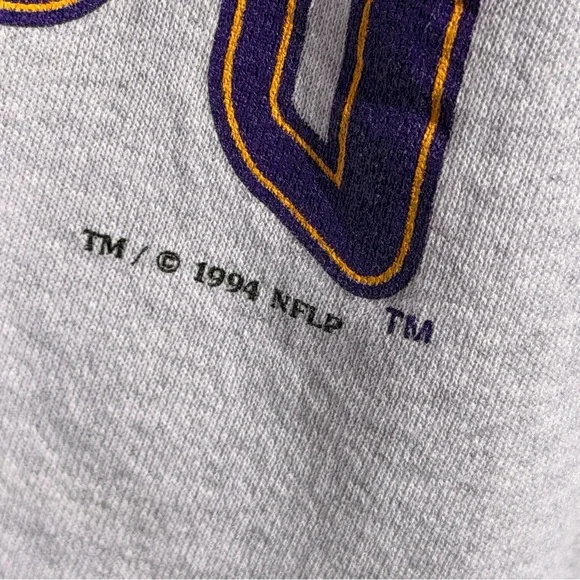Vintage 1994 Minnesota Vikings Crewneck sweatshirt on a Nutmeg tag Size XL - Picture 3 of 7